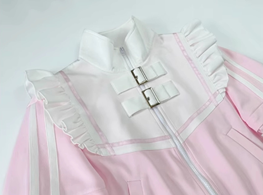 Pink Tenshi Kaiwai jacket Y2K youthful romantic energy sweet edgy Jirai Kei coded fashion