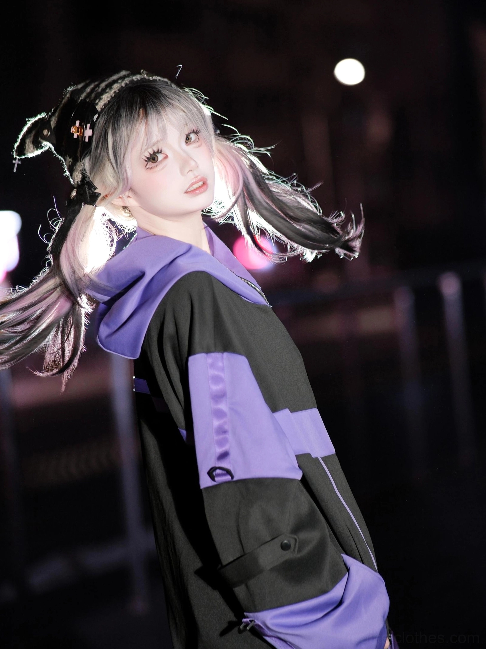 Plus-size Jirai Kei outfit ensemble - showing complete jacket shorts and leg warmers in coordinated color scheme