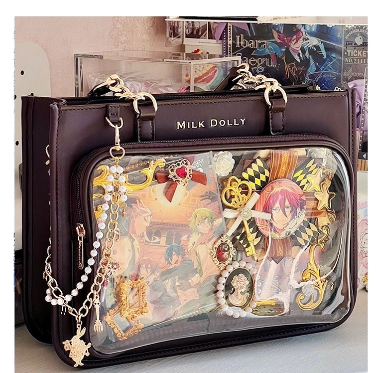 PU leather durability test on checkered jirai kei ita bag showing maintenance and longevity features