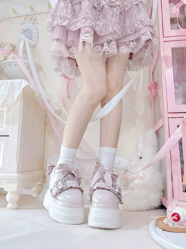 Ryousangata platform shoes comparison different colors matte pink white black side by side