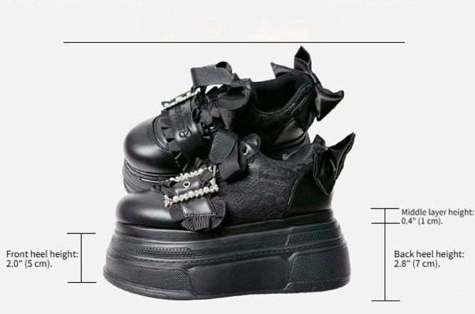 Ryousangata Jirai Kei platform shoes color options matte pink white and black satin bow heel decoration showcase