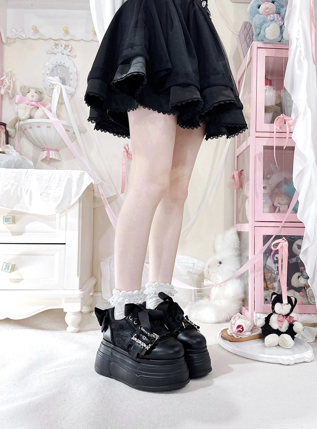 Ryousangata Jirai Kei platform shoes comfortable feel pu material height-increasing effect support