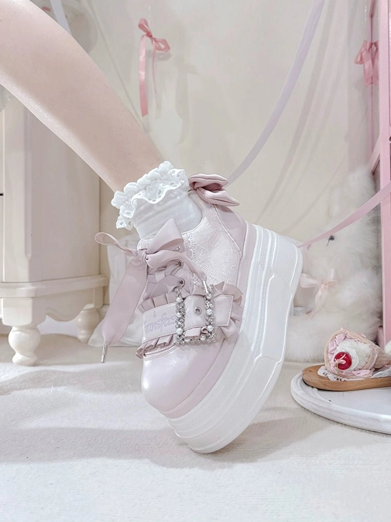 Ryousangata Jirai Kei platform shoes decora fashion styling leg chains charm bracelets accessories