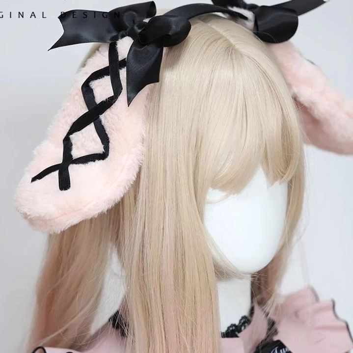 Ryousangata Jirai Kei rabbit ear hairband lifestyle styling guide showing sweet and cool aesthetic hair accessory coordination options