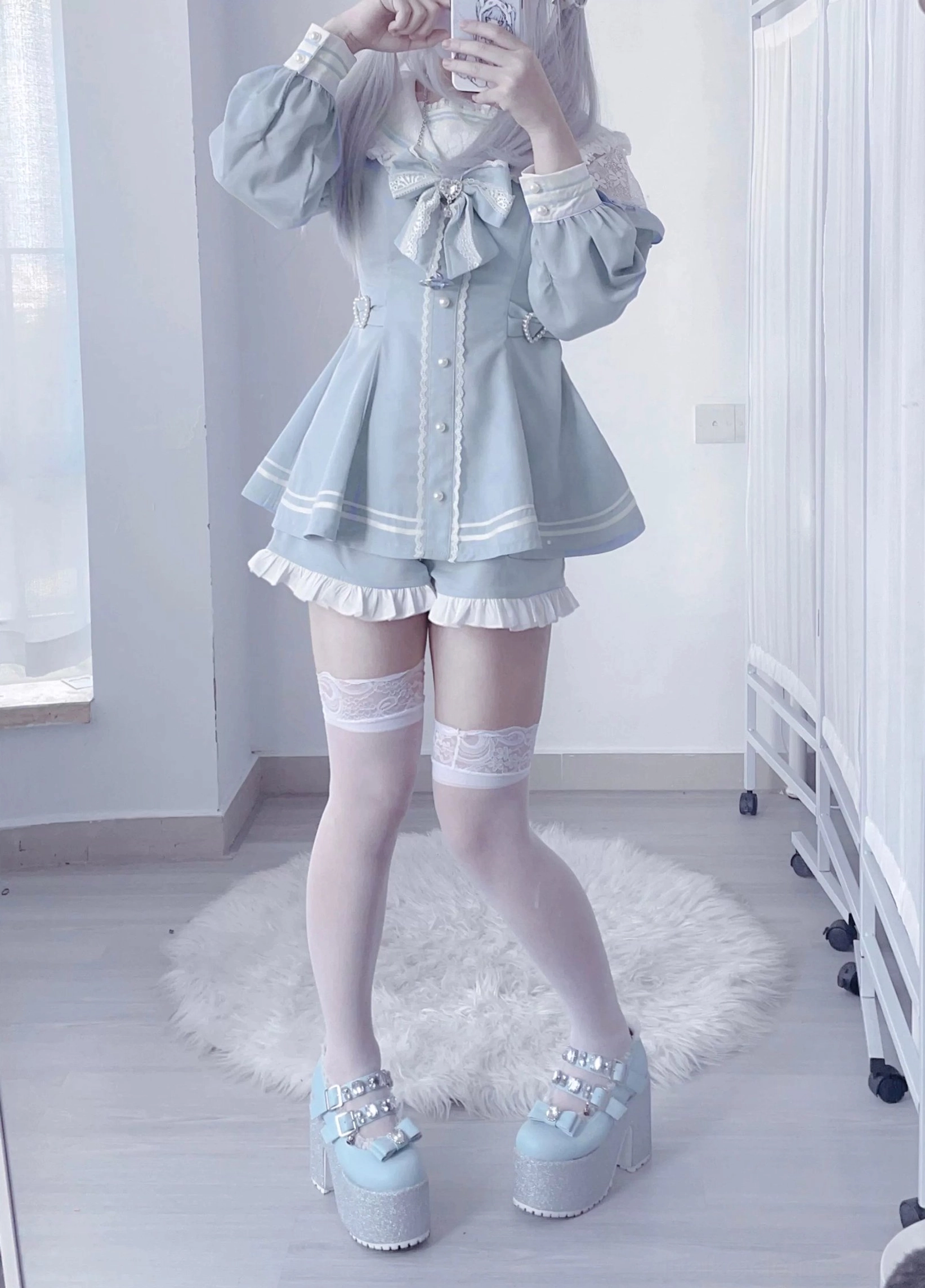 Sailor Jirai Kei dress set in-stock shipping details fast fulfillment availability information