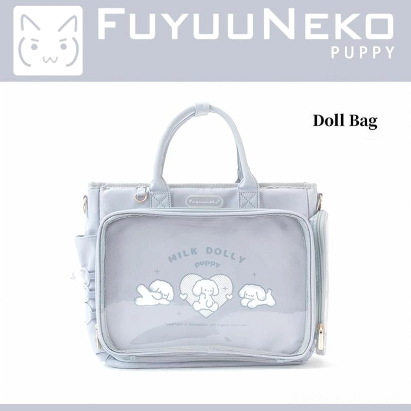 Silver Jirai Kei itabag metallic modern aesthetic anime character transparent display compartment