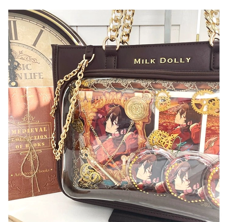 Strap interchange options for checkered ita bag showing handle crossbody and chain carrying versatility