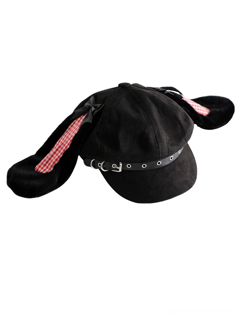 Tenshi Kawaii bunny ear newsboy cap product showcase detail shot lifestyle aesthetic angel fashion subculture accessory