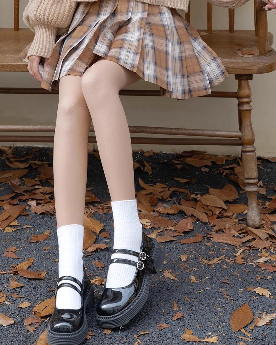 Jirai kei thick pile tights versatile autumn spring temperature control