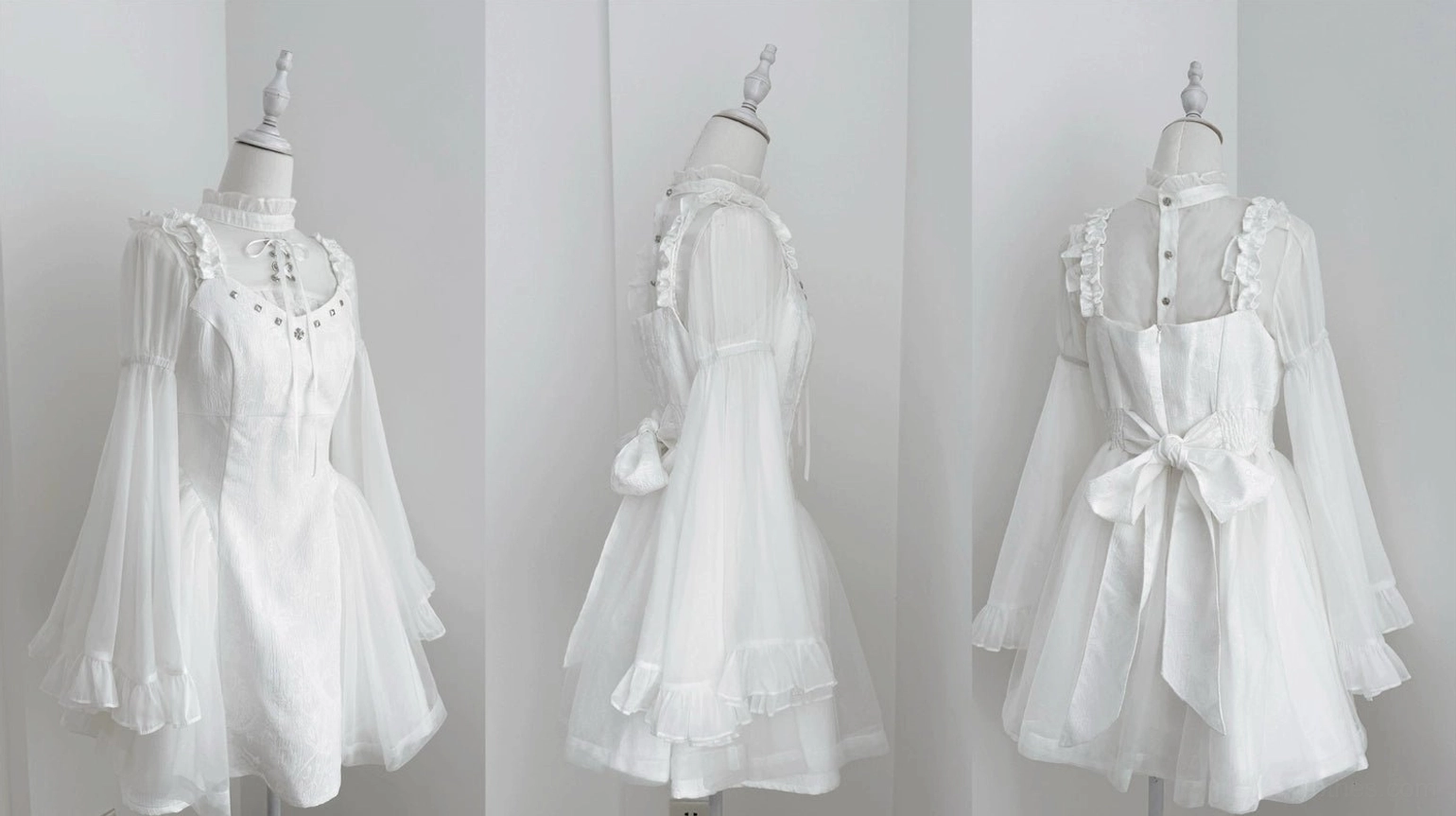 White Jirai Kei outfit complete styling view with accessories headwear and footwear recommendations