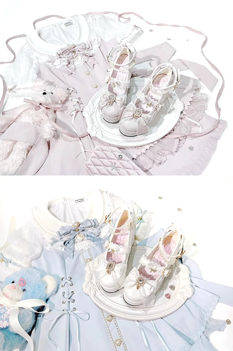 White Jirai Kei platform Lolita shoes processing shipping made-to-order handcrafted quality