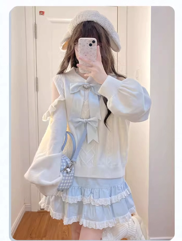 Care and maintenance instruction guide for white Jirai Kei velvet sweater washing and storage recommendations