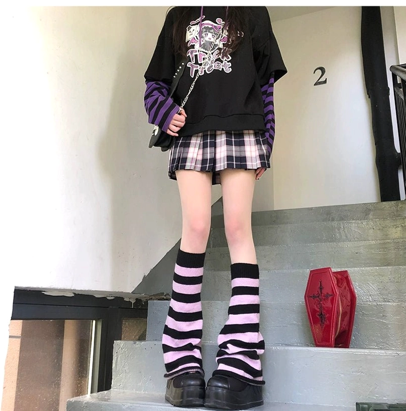 Y2K Jirai Kei striped leg warmers care instructions washing maintenance durability long-term wear guide