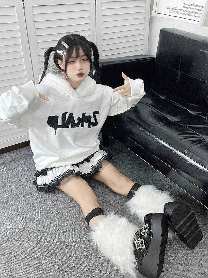 Y2K jirai kei punk platform slip-on shoes visual kei evening look mesh top platform skirt concert ready heavy makeup